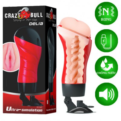 Âm đạo giả Rung - Âm thanh hít tường Crazy Bull Delia