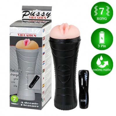 Âm đạo giả Pussy rung 7 chế độ cầm tay cao cấp - thủ dâm - tập luyện lâu xuất