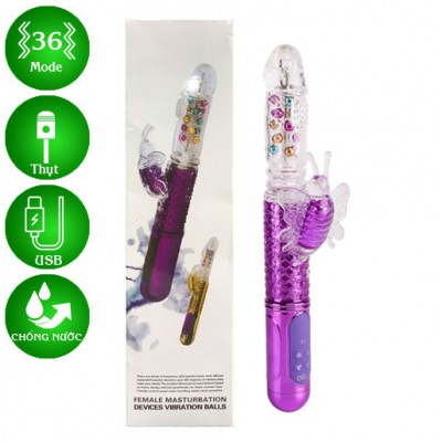 Dương vật giả LIBO 2 động cơ Rung - Thụt - Bi xoay đa chế độ.