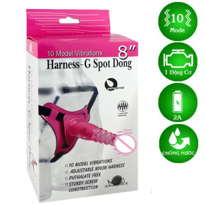 Dương vật có dây đeo có rung Harness G SPOT DONG dành cho các bạn Lessbian