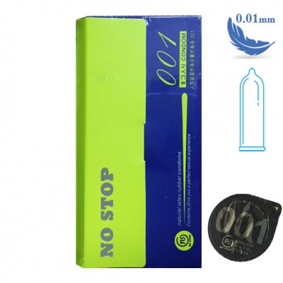 Bao cao su No Stop 001mm hộp 5 cái - Siêu mỏng mỏng nhất thế giới