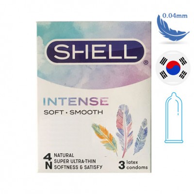 Bao cao su Shell Intense siêu mỏng ôm khít mỏng 0.04mm hộp 3 cái