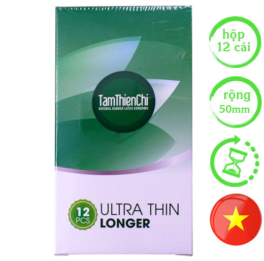 Bao cao su kéo dài thời gian TTC  Ultrathin Longer 7% benzocain hộp 12 cái