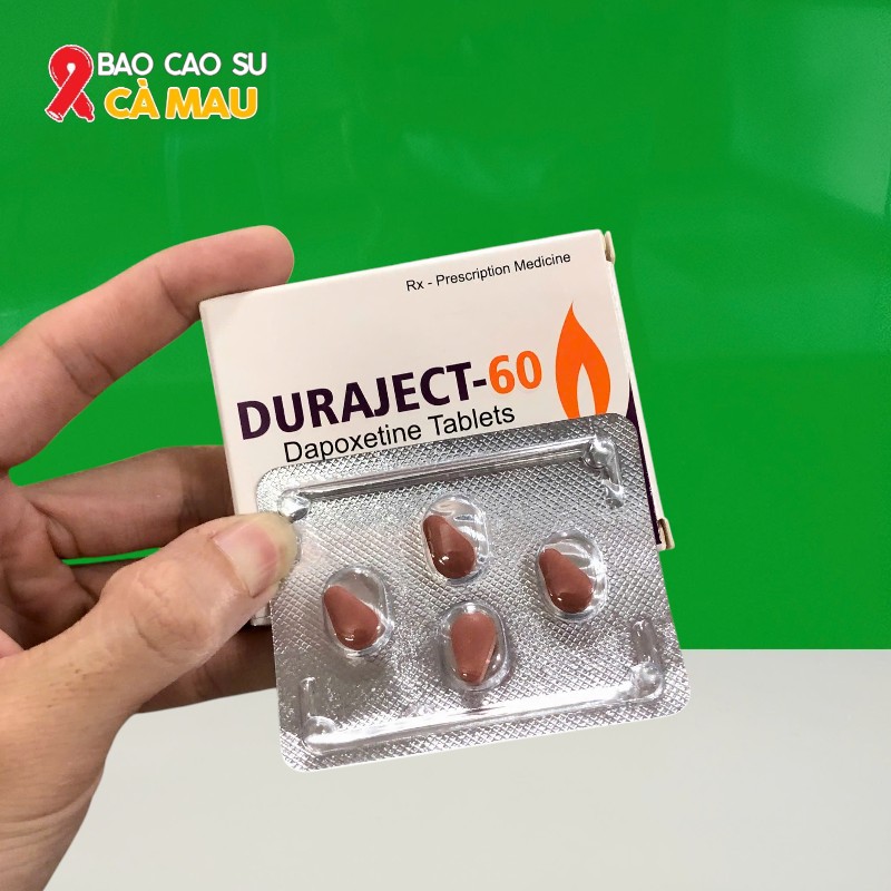 Duraject 60mg Ấn Độ kéo dài thời gian – chống xuất tinh sớm cho nam hộp 4 viên | tại Bao Cao Su Cà Mau