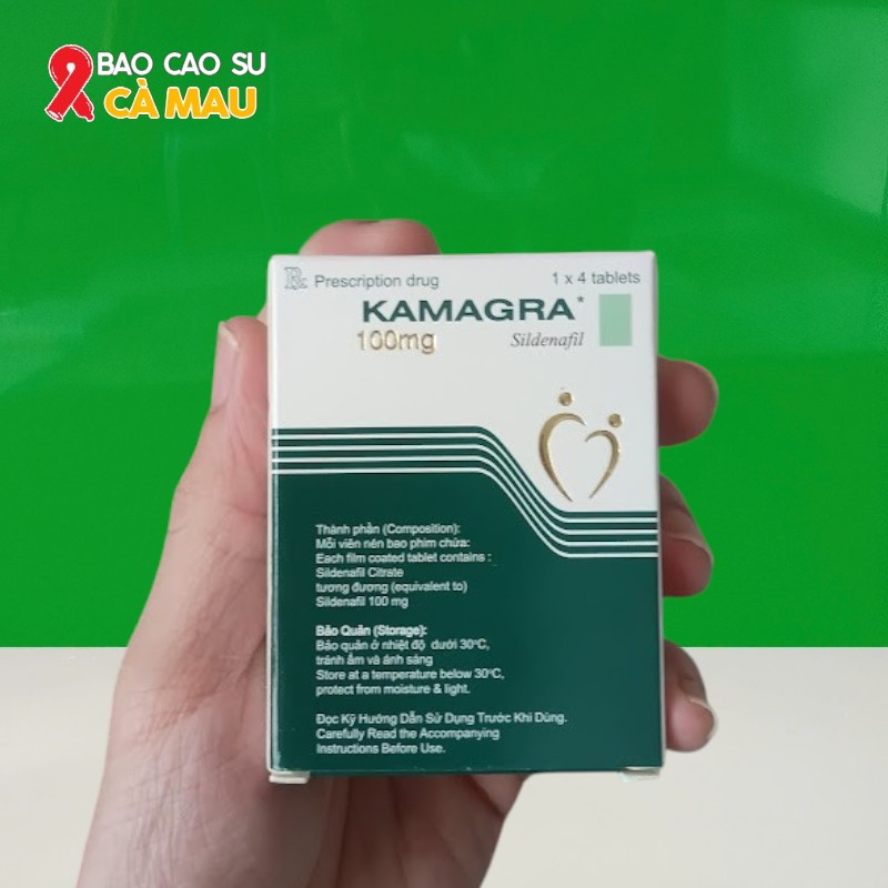 Kamagra 100mg Cường Dương Của Ấn Độ Hộp 4 Viên | Tại Bao Cao Su Cà Mau