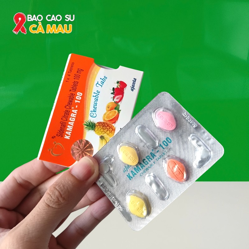 Kamagra Chewable Tablets 100mg – Kẹo Nhai Cường Dương Vị Trái Cây | Tại Bao Cao Su Cà Mau