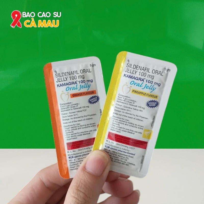 Kamagra Oral Jelly 100mg Của Ấn Độ – Thạch Tăng Sinh Lý Nam Hộp 7 Gói | Tại Bao Cao Su Cà Mau