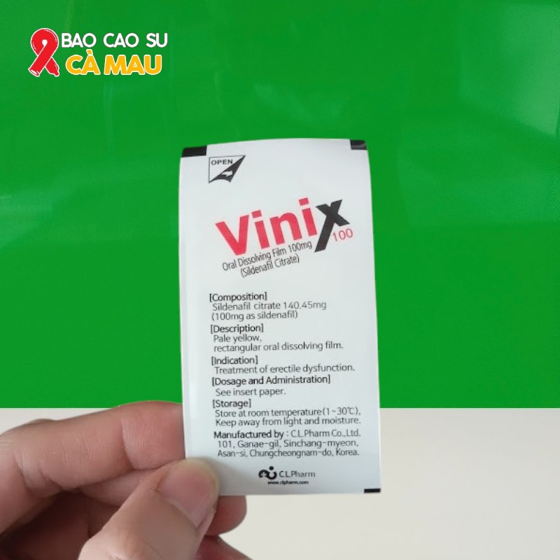 Tem Ngậm Cường Dương Vinix 100 Hàn Quốc Chính Hãng | Tại Bao Cao Su Cà Mau