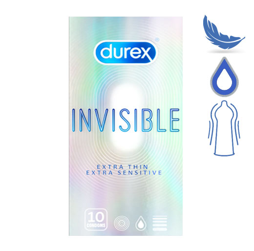 Bao cao su Durex Invisible siêu mỏng của Durex mang lại cảm giác chân thật nhất hộp 10 cái