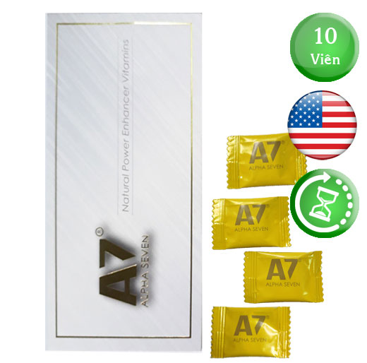 Kẹo cường dương A7 - Alpha Seven Candy của Mỹ hộp 10 viên tác dụng 7 ngày