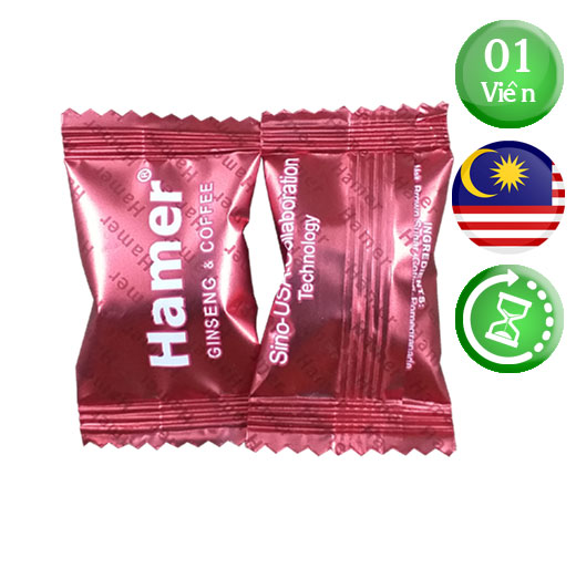 Kẹo Hamer - tăng cường sinh lực phái mạnh - Hamer Candy Ginseng Coffee 4.3g - Malaysia