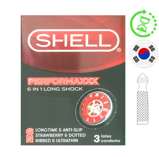 Bao cao su Shell Performaxxx gân gai kéo dài thời gian huong dâu hộp 3 cái