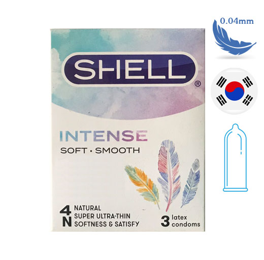 Bao cao su Shell Intense siêu mỏng ôm khít mỏng 0.04mm hộp 3 cái