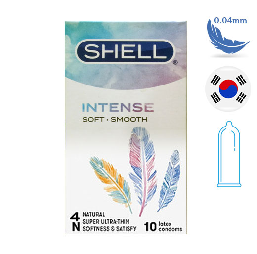 Bao cao su shell Intense siêu mỏng 004mm hộp 10 cái